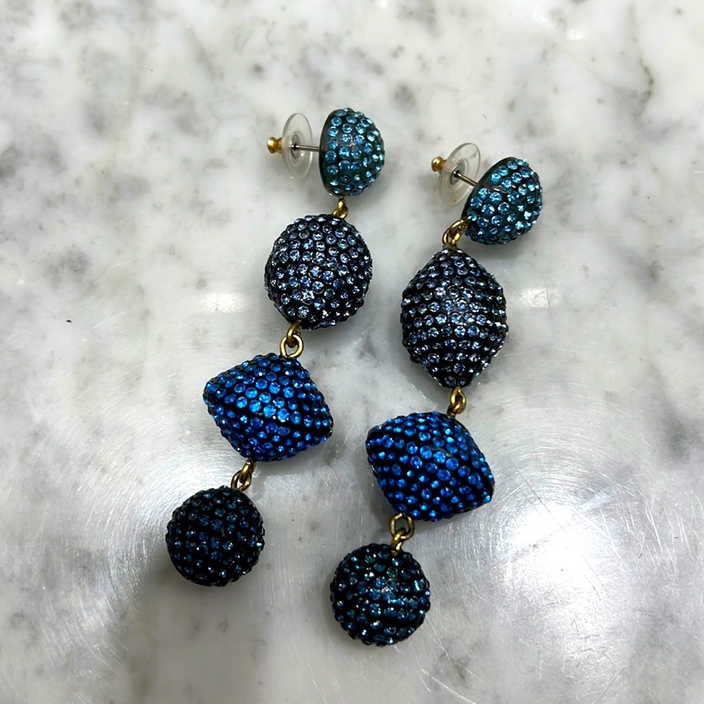 Jcrew rhinestone earrings - blue